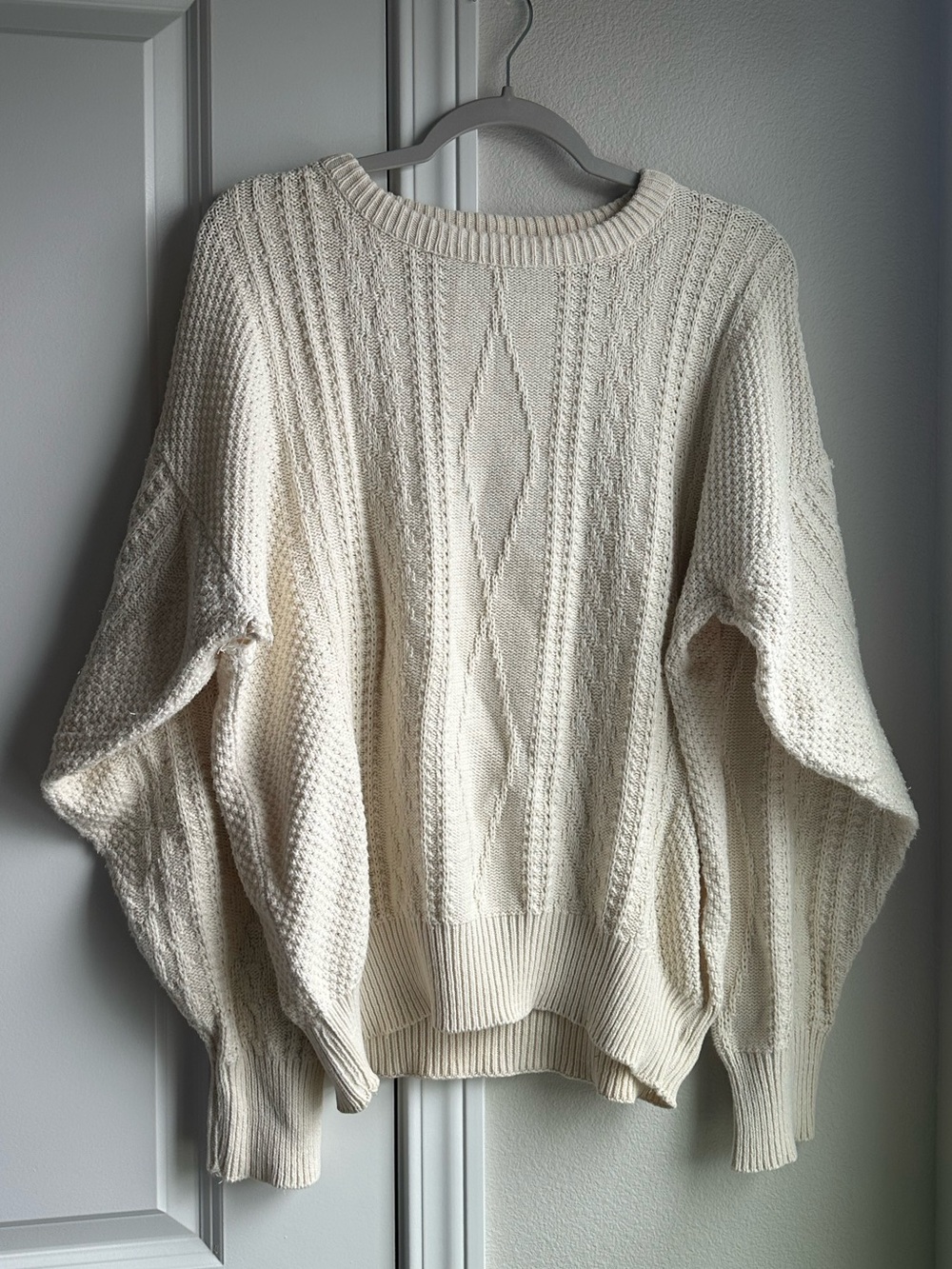 Vintage Cream Cable Knit Sweater